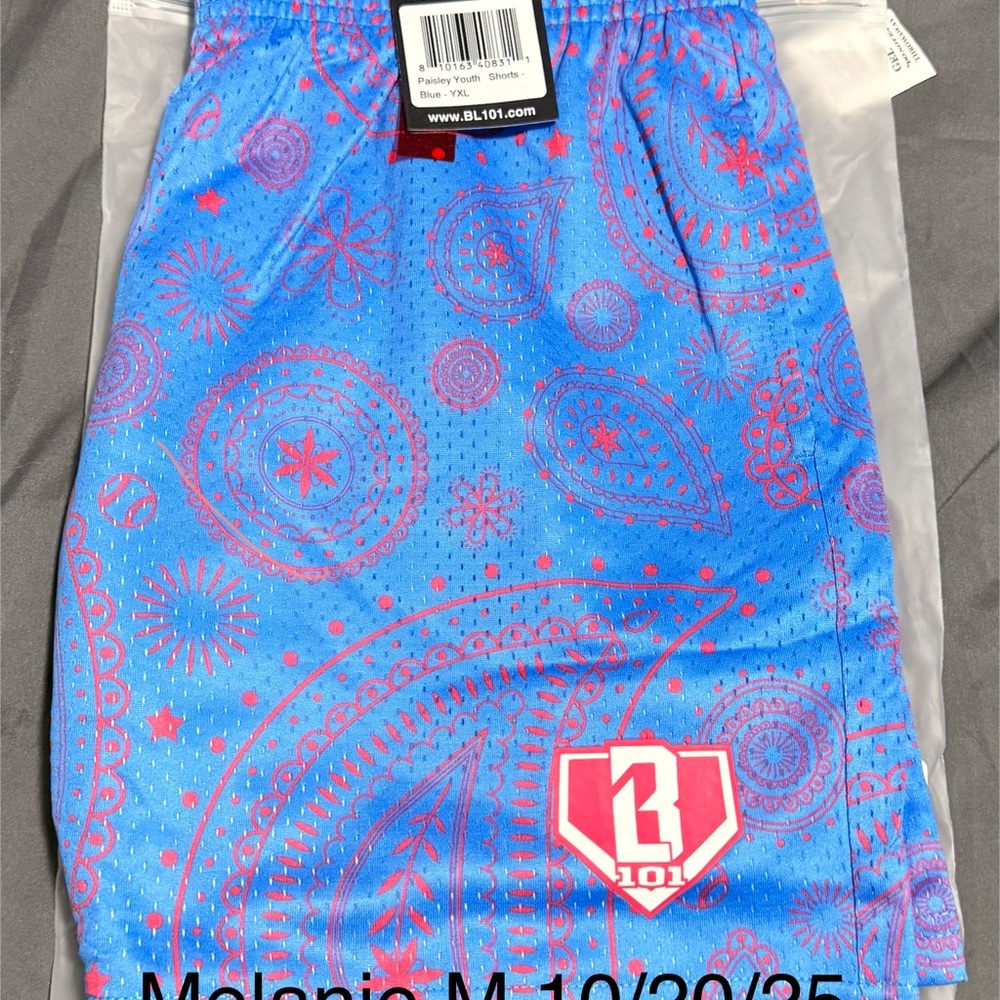 BL101 Kids Blue and Pink Paisley Shorts